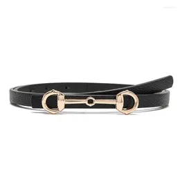Cinture Horsebit Cintura con fibbia in oro Donna Fashion Thin Pu Jeans femminili Abito Brand Design Cinturino 2023