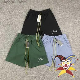 Mäns shorts 2023SS broderi Rhude Shorts Män kvinnor 1 1 Bästa kvalitet Gul dragskonvita Rhude Shorts Breeches T230602