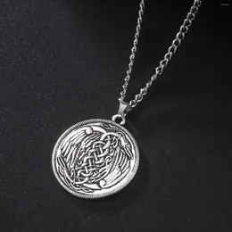 Anhänger Halsketten Solomon Schutz Amulette Irische Reiher Tier Halskette Harmonie Frieden Übernatürlicher Talisman Geschenk für Frau Männer Vintage