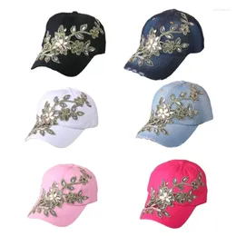 Visors Embroidery Flower Women Breathable Baseball Cap Adjustable Mom Hats For Outdoor Sports Travel Fitness Workout Drop