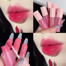 Brilho labial Rosa Amor Coração Esmalte Espelho Água Vermelho Vidro Transparente Óleo Batom Líquido À Prova D'Água Nude Maquiagem Matiz Clara