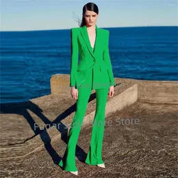 Мужские костюмы Fashion Green для женского Slim Fit Офис высококачественный бизнес -офис.