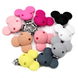 Baby Teethers Toys BOBO.BOX 10pc Silicone Beads Mikey Mouse Round Shape Pacifer Clips DIY Baby Pacifier Clip Silicone Teether Soother Nursing Toy 230601