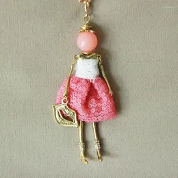 Pendant Necklaces Many Stylishes Fashion Doll Long Chain Colorful Paris Girl Jewelry For Women Child Gift