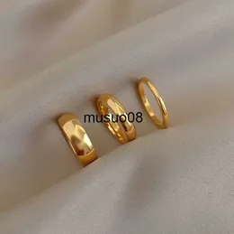 Anéis de banda sem manchas 2mm 4mm 6mm aço inoxidável 18K banhado a ouro cor de prata anéis de juntas para mulheres anéis de ouro minimalistas para mulheres J230602