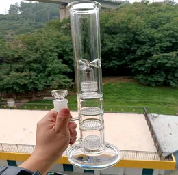 Cachimbos de água de vidro reto transparente com filtros de favo de mel Reciclador Dab Rig para fumar com junta de 18 mm 8421875