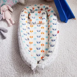 침대 레일 만화 인쇄 된 아기 둥지 출생 휴대용 침대 여행 라운지베이스 바이시넷 범퍼 베개 쿠션 유아 액세서리 230601