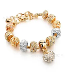 DIY moda mujer Retro creativo encanto plateado cristal boda pulseras chica brazalete joyería barata con cuentas hebras GD9497687534