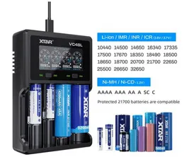 Authentic XTAR VC4SL Intelligent Universal Smart Battery Charger Lithium Batteries 4 Slots USB Type Quick Charging For Li-ion Ni-MH 18650 21700 20700 VC4S VC8 Plug