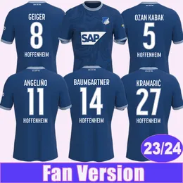 2023 24 Hoffenheim Maglie da calcio da uomo BEBOU DABBUR BAUMGARTNER KRAMARIC GEIGER SKOV OZAN KABAK KADERABEK Home Maglie da calcio blu