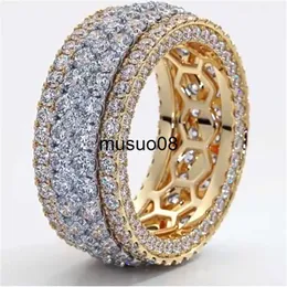 Anéis de banda feitos à mão Anel de luxo 925 prata esterlina 150 peças Forma redonda Diamante Cz Festa aliança de casamento anéis Para mulheres homens Jóias de dedo J230602