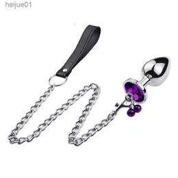 Sex Toy Massager Traction Chain Bell Anal Plug Metal Toys for Women Crystal Jewelry Prostate Massager Adult Products Erotic Beads Butt L230518