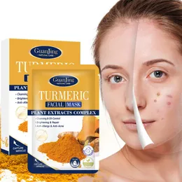 Devices 30Pcs Turmeric Face Mask Sheet Turmeric Brightening Face Mask Acne Mask Sheet Packs Facial Masks Skincare Wholesale Moist