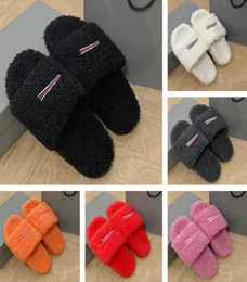 Designer Luxury Womens Slippers Ladies Winter Wool Slides Fur Fluffy Furry Warm letters Sandals Comfortable Fuzzy Girl Flip Flop S3411227