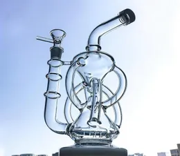 11 Inch Hookahs Inline Perc Percolator Recycler Bongs 14mm Joint Oil Dab Rigs Clear Glass Water Pipes With Bowl9674443