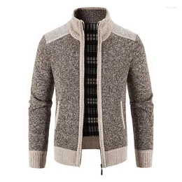 Men's Sweaters Men Winter Thicker Warm Stand-up Collar Cardigans High Quality Slim Fit Casual Sweatercoats Jackets 3XL