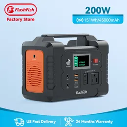 Flashfish E200 110V 200W solgenerator laddar batterisolgenerator Power Banks Portable Power Station för utomhuscamping