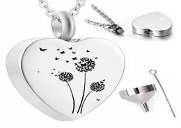 Dandelion pendant necklace souvenir butterfly cremation jewelry ashes urn memorial to mom and dad2271992