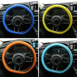 Steering Wheel Covers Universal Solid Color Anti-slip Silicone Car Protective Cover Practical Non-slip Silicon