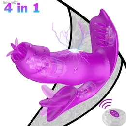 Masaż 4 w 1 wstrząs elektryczny G-Spot Parbina Stymulator Dorosłe Produkty Oral Sex Laking Dildo Vibrator erotyczne zabawki seksualne dla pary L230518