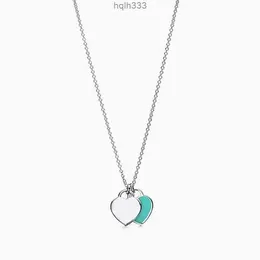 Designer Jewelry Heart Necklace Woman Stainless Steel Blue Pink Green Pendant Jewellery Luxury Chains Valentine Day Giftsj71o482y