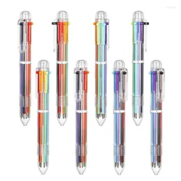 8pcs Press Ballpoint Pen 6 Colool Pen naftowy w 1 Kreatywna papriand