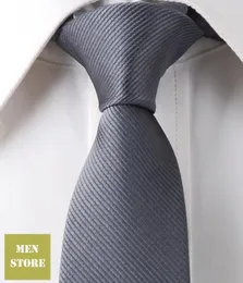 Bow Ties Gray Stripes Men Jacquard Woven Skinny Slim Narrow 2.5" Necktie 6.5 Cm Neckwear Wedding Party Tie LT246M