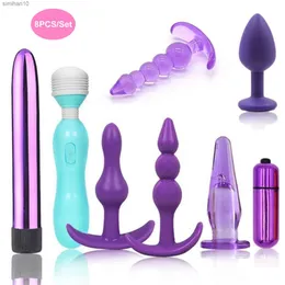 8Pcs Sex Toys per le mani delle donne per la sessione Plug anale Vibratore femminile BDSM accessori erotici sexulaes giocattoli per adulti 18 L230518
