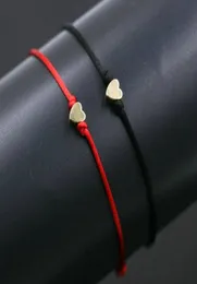 50pcslot Copper Love Heart Shape charms Bracelets Rope Lucky Red Bracelet For Women Red String Adjustable Handmade Bracelet DIY8695035