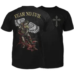 Herren-T-Shirts Der Erzengel Michael ist bereit für den Kampf. Fürchte dich nicht vor dem Bösen T-Shirt. Premium Baumwolle Kurzarm O-Ausschnitt Herren T-Shirt Neu S-3XL J230602