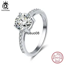 バンドリングOrsa Jewels Sterling Silver Women Rings AAA CUBICジルコンスパークリングクリスタルウェディングバンドフィンガーリングシルバー925ジュエリーOSR56-1 J230602