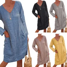 Maternity Dresses Summer loose fitting maternity jeans shirt casual solid V-neck maternity dress Vestigos maternity clothing extra large G220602