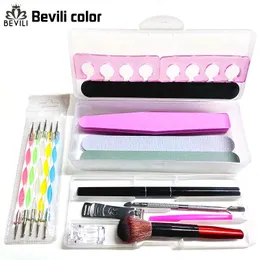 Set di strumenti per unghie medicinali Scatola di immagazzinaggio per nail art con kit di strumenti Foglio abrasivo Pinze per spingi Pennelli per unghie Set per manicure Accessori per unghie