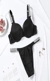 Sexy Letter Rhinestone Bra Underwear Set Comfort Brief Sets Push Up Bra And Panty 2 Piece Sets For Women Lingerie Set LJ2012124832846