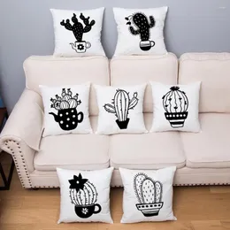 Pillow Case Cartoon Cactus Print Pillowcase Peach Skin Cushion Cover Home Decor