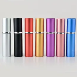 Party Favor 5 ml per flaska aluminium Anodiserad kompakt Atomizer Fragrance Glass Travel Relable Spray FY3329 i Stock Drop Delivery DH4BL