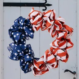 장식용 꽃 내구성있는 화환 펜던트 부드러운 직물 눈물 방지 명확한 패턴 미국 국기 문 교수형 장식