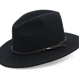 Wide Brim Hats Bucket Hats X4016 Waterproof Wool Hat Wide Brim Cowboy Felt Hat British Retro Knight Hat Unisex Wool Fedora Hats Cloche Wool Felt Hat 230601