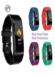 ID115 Plus Smart Watches Bracelet Fitness Tracker Heart Rate Watchbands Smartwatch For Android iOS Cellphones with Retail Box8870516
