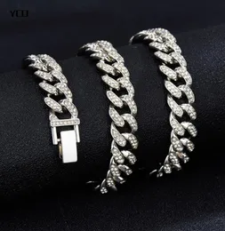 Chains YCD Men Women Hip Hop Iced Out Bling Chain Necklace Punk 13mm Miami Cuban Bracelet Fashion Charm Jewelry9711165