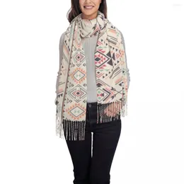 스카프 기하학적 킬림 Ikat Aztec Patern Scarf 여성 남성 럭셔리 겨울 숄 랩 빈티지 터키 민족 페르시아 부족 술