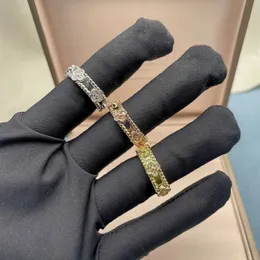 Vintage Van Clover Kaleidoskop parmak yüzüğü üç renkli perlees 18k gül altın tam elmas resmi orijinal zarif kadın erkekler şanslı alyans 3rpf