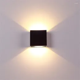 Lámpara de pared habitación en la noche de la noche del dormitorio lámparas cuadradas de la vida iluminación casera luces de porche decoración de luz de aluminio