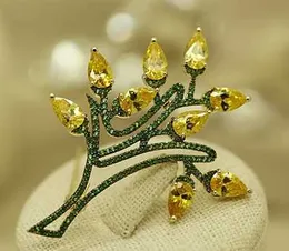 Pimler Broşlar Moda Retro Kristal Ağacı Kadınlar Lüks Altın Alaşım Bitki Broş Güvenlik Pin G230529