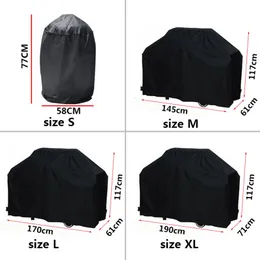 BBQ Tools Tillbehör Black Waterproof BBQ Cover BBQ Tillbehör Grill Cover Anti Dust Rain Gas Charcoal Electric Barbeque Grill 4 Storlekar 230601