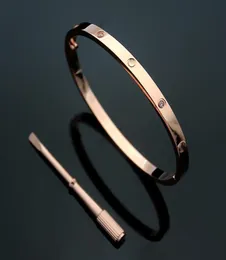 50off 4mm thin silver bracelets Bangles For Women Men Titanium Steel Gold Screwdriver Bracelets lovers Bracelet no box 1619cm6425850