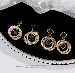FourLeaf Clover Designer Earrings Studs MultiLayer Diamond Earrings FivePointed Star Earrings Women Charm Earring Round Tassel 6044465