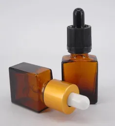 15ml Clear Amber Glass Dropper Bottle E 액체 화장품 향수 에센셜 오일 유리 병과 은색 골드 흰색 검은 피펫 CA9112771