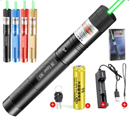 Laser Pointer 303 Long Distance Green SD 303 Laser Powerful Hunting Laser Pen Bore Sighter bulit in 6800mAh 18650 Battery & Charger 3 Colors lighting with gift box