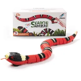 Laddningsbara automatiska kattleksaker Eletronic Snake Interactive Toys Smart Sensing Snake Tease Toys Automatics Sense Hinder för Cats Dogs Pet Toys